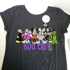 Girls halloween tshirt Disney BOO CREW halloween costume sz 7-8 Mickey &…